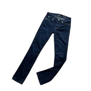 7FMK 7 For All Mankind Womens Jeans size 27 Dark Wash Modern Straight inseam 30